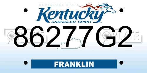 86277G2 Kentucky License Plate