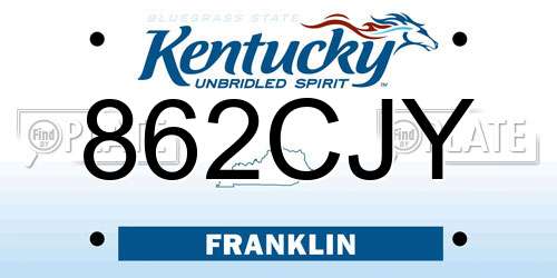 862CJY Kentucky License Plate