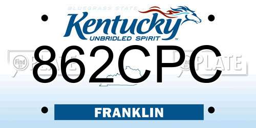 862CPC Kentucky License Plate