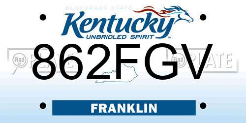 862FGV Kentucky License Plate