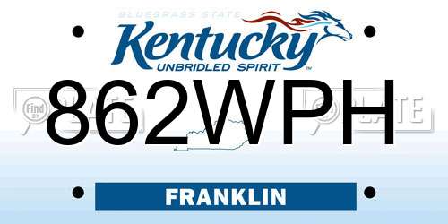 862WPH Kentucky License Plate