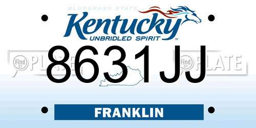 8631JJ Kentucky License Plate