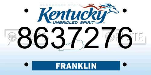 8637276 Kentucky License Plate