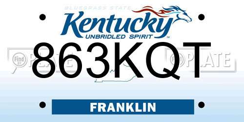 863KQT Kentucky License Plate