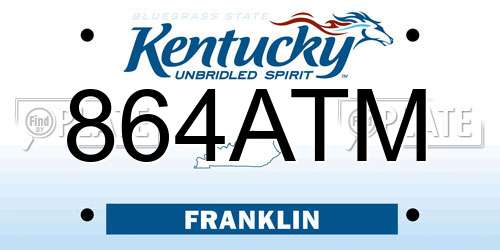 864ATM Kentucky License Plate