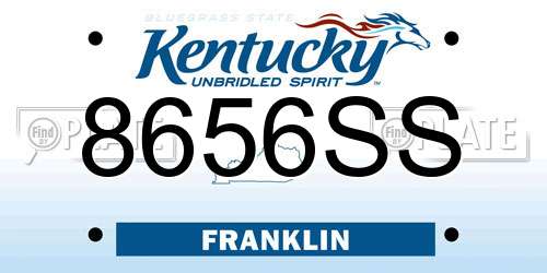 8656SS Kentucky License Plate