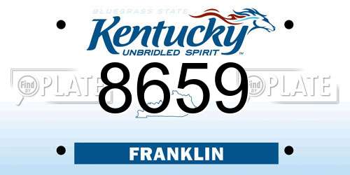 8659 Kentucky License Plate