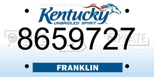 8659727 Kentucky License Plate