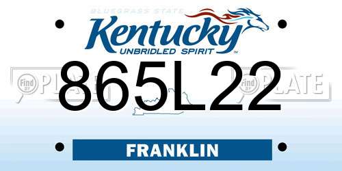 865L22 Kentucky License Plate