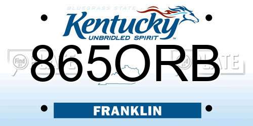 865ORB Kentucky License Plate
