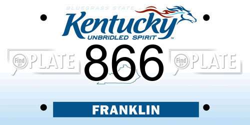 866 Kentucky License Plate