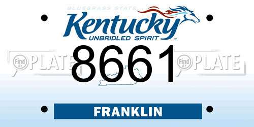 8661 Kentucky License Plate