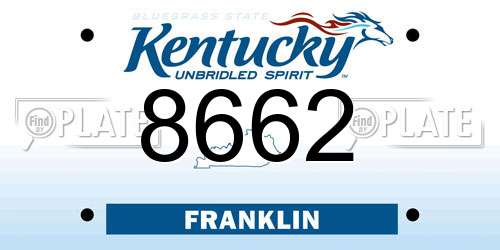 8662 Kentucky License Plate
