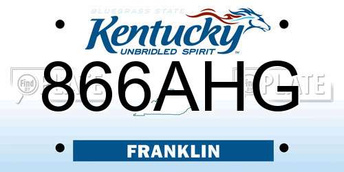 866AHG Kentucky License Plate