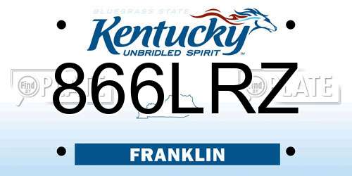 866LRZ Kentucky License Plate