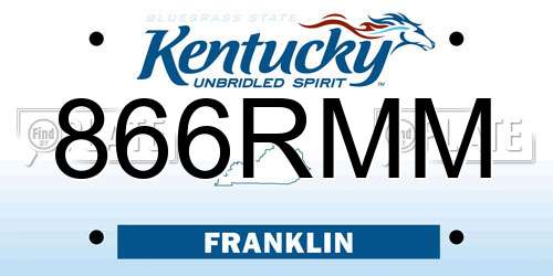 866RMM Kentucky License Plate