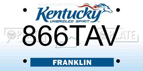 866TAV Kentucky License Plate