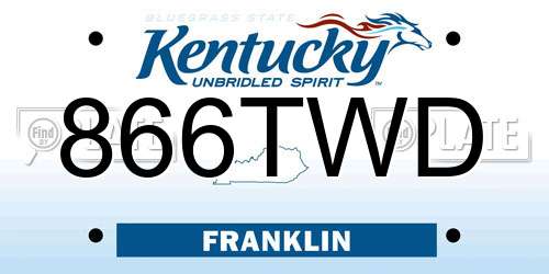866TWD Kentucky License Plate