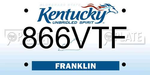 866VTF Kentucky License Plate