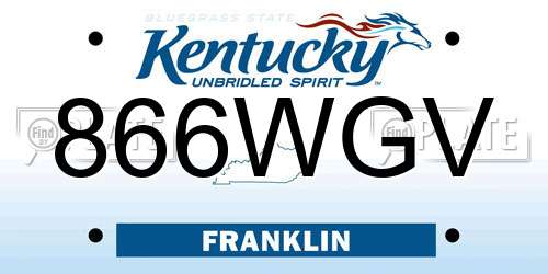866WGV Kentucky License Plate