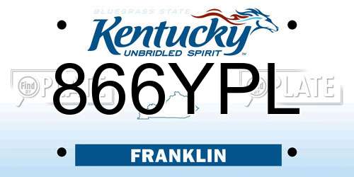 866YPL Kentucky License Plate