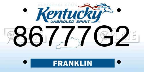 86777G2 Kentucky License Plate