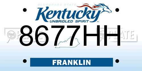 8677HH Kentucky License Plate