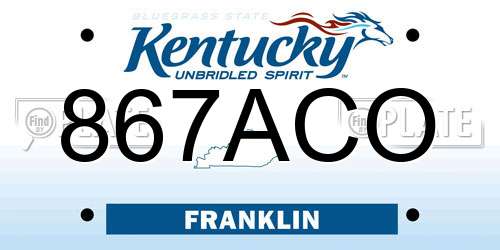 867ACO Kentucky License Plate