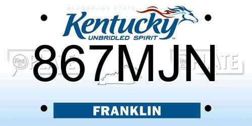 867MJN Kentucky License Plate