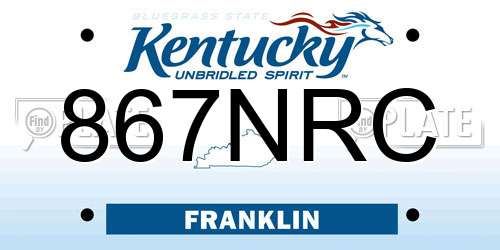 867NRC Kentucky License Plate