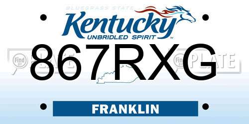 867RXG Kentucky License Plate