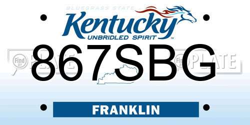 867SBG Kentucky License Plate