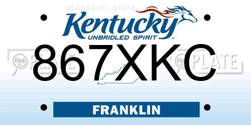 867XKC Kentucky License Plate