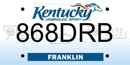 868DRB Kentucky License Plate
