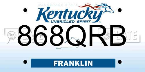 868QRB Kentucky License Plate