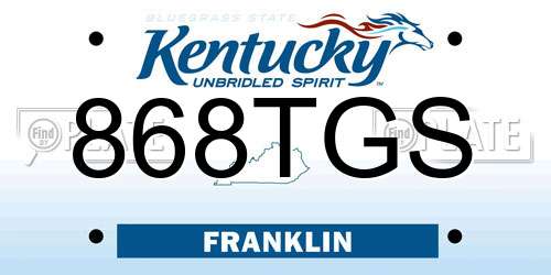 868TGS Kentucky License Plate