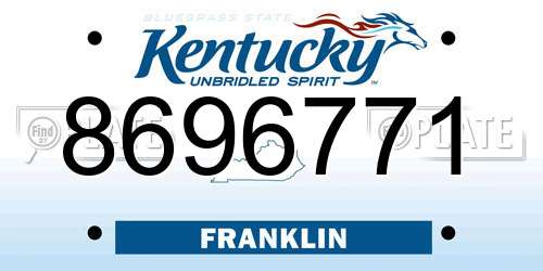 8696771 Kentucky License Plate