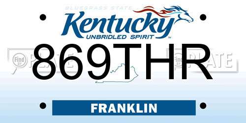 869THR Kentucky License Plate