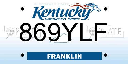 869YLF Kentucky License Plate