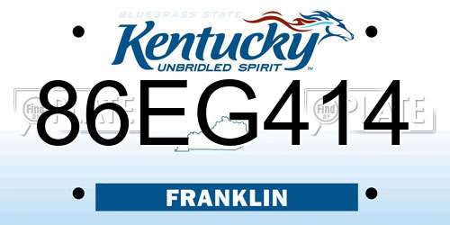 86EG414 Kentucky License Plate