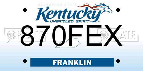 870FEX Kentucky License Plate