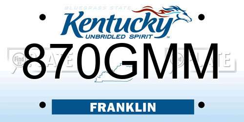 870GMM Kentucky License Plate