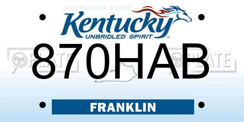 870HAB Kentucky License Plate