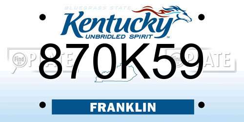 870K59 Kentucky License Plate