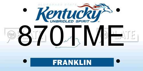 870TME Kentucky License Plate