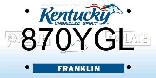 870YGL Kentucky License Plate