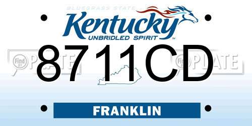 8711CD Kentucky License Plate
