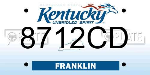 8712CD Kentucky License Plate