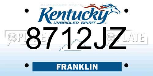 8712JZ Kentucky License Plate