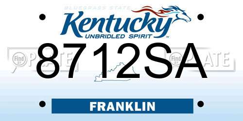 8712SA Kentucky License Plate